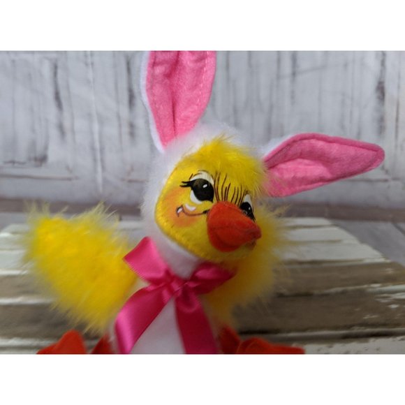 Vintage Annalee Easter Spring Duck Bunny Ears Pink - Picture 2 of 9